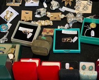 Vintage gold and sterling jewelry. 