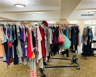 Tons of vintage and designer fine quality clothing . 