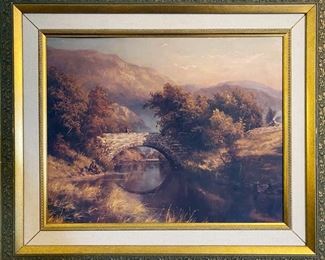 "Brickeen Bridge, Killarney, Co. Kerry" by Alexander Williams RHA (Framed canvas print)