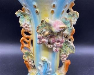 Betson Ceramic Vase with Grapes and Bird Motif