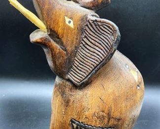 Wooden Elephant Carving (Note, repair to tusks observed)