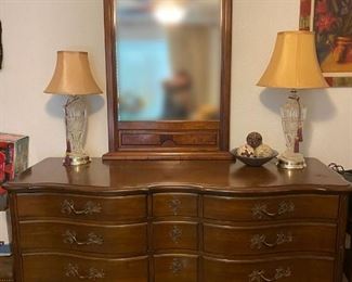Vintage Dresser with Detached Mirror (Will sell as set)