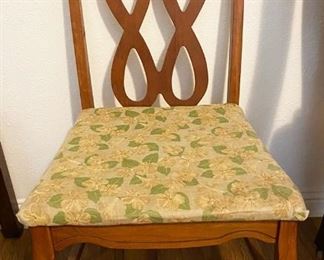 Vintage Side Chair with Floral Upholstered Seat