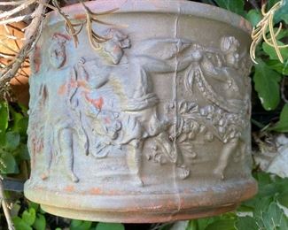 Greek motif flower pot