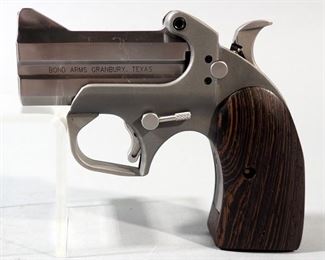 Bond Arms Roughneck 9mm Derringer Pistol SN# 217502, 9mm Defender Bbl, 45 ACP Bbl, Custom Wingwood Grips (Originals Included), Paperwork, In Hard Case

