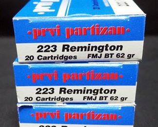 PRVI Partizan .223 REM Ammo, Approx 60 Rds, Local Pickup Only
