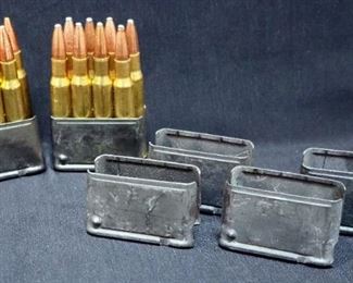 30-06 Sprg Ammo, Approx 16 Rds, And 6 Metal 8-Rd Clips

