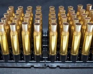 Israel Military Industries .50 Cal Empty Brass, Approx Qty 46, In MTM Shotshell Dry Box
