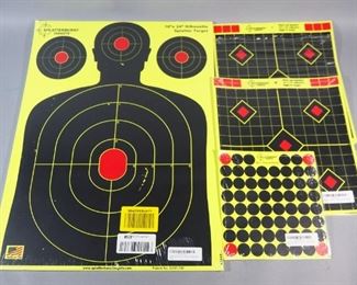 Splatterburst Targets 18"x24" Silhouette Targets (Qty 25), 12"x12" Adhesive Sight In Targets (Qty 49), And 1" Cover-up Patches (10 Pack)
