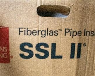Owens Corning fiberglass pipe insulation, SSL II. New in box. Viewing during sale hours is available upon request.