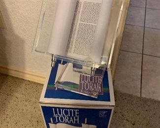 Lucite Torah scroll and box