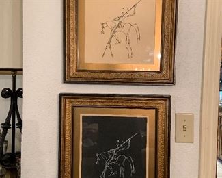 contrasting framed art