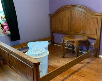 king size Vaughn Bassett solid wood bed and rails