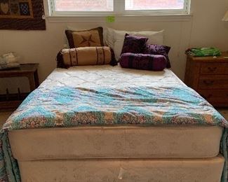 full size mattress, box spring, frame