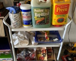 gardening supplies, cool vintage bar cart