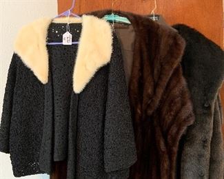 vintage coats and mink stole