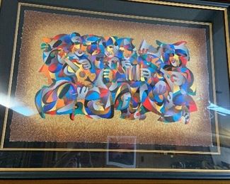 "Orchestra II" framed serigraph by Anatole Krasnyansky, signed 