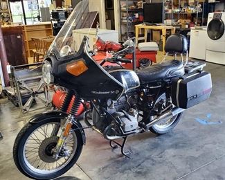 1977 BMW R100/7 Motorcycle, Odometer Reads 00066 But Approx 22K Miles, Windjammer SS, BMW Hard Cases, VIN# 6141295, Has Sat, Non-Running