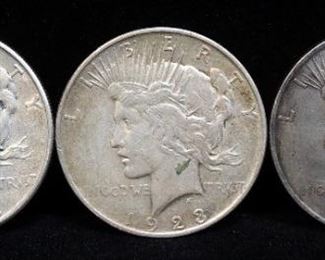 1922 D, 1923 D, And 1928 S Peace Dollars