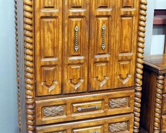 Chest Of Drawers With 3 Hideaway Shelves Cubbies, And 2 Lower Drawers, 62" H x 42" W x 19.5" D