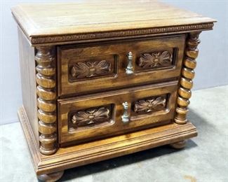 Nightstand With 2 Drawers, 23.5" H x 17' D