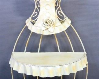 Victorian Corset And Skirt Styled 2-Shelf Metal Rack, 24" H x 14" W