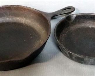 Cast Iron Skillets, 9" And 12"
