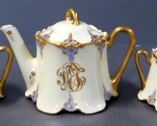 Zeh Scherzer & Carl Tielsch (Z. S. & Ct) Bavarian Teapot, Creamer, And Sugar Bowl