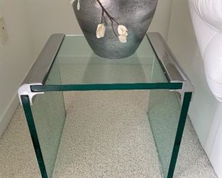 PACE CHROME AND GLASS SIDE TABLE