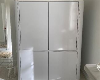 LAMINATE AND CHROME TRIM BEDROOM CABINET