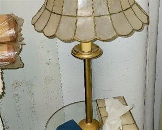 Capice shell floor lamp and matching tissue box cover