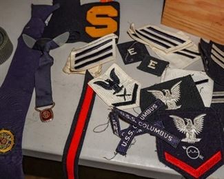 Navy and American Legion patches and ties