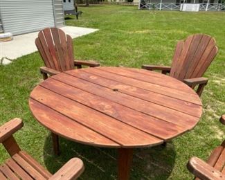 3 ______$695 
Cypress round table 60Dx30H & 4 rockers chairs