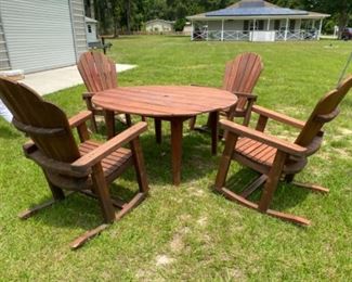 3 ______$695 
Cypress round table 60Dx30H & 4 rockers chairs