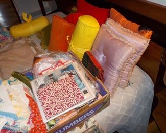 Awesome pillows,  and old fabric. 