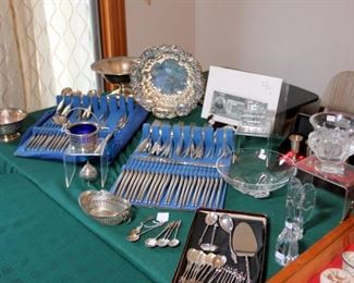141 pcs WMF .800 Flatware (MCM Danish Modern Pattern), 28 pcs. .835 Silver Demitasse Set, 7 pcs. Sterling Holloware, Towle Sterling Cordials, Sterling & Gold Jewelry