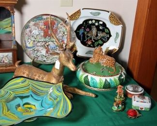 Lynn Chase Jaguar Jungle & Other Patterns, Contemporary Art Glass Bowl, African Animal Trinket Boxes