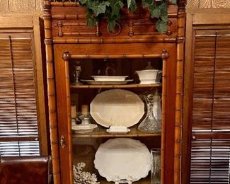 Antique Bamboo display cabinet