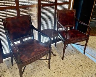 Leather and bamboo chairs ( we have 3)
