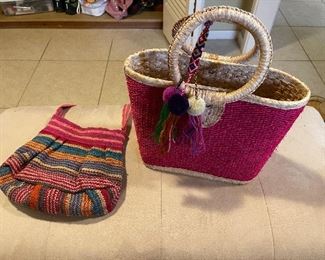 raffia boho purses