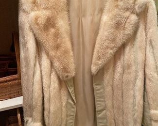 white mink and leather ladies jacket