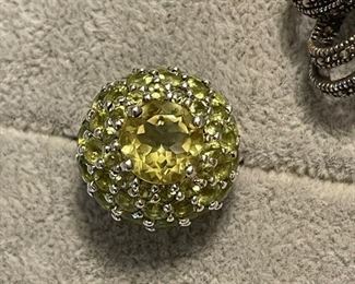Citrine and Peridot ring
