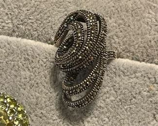 MARCASITE AND STERLING RING
