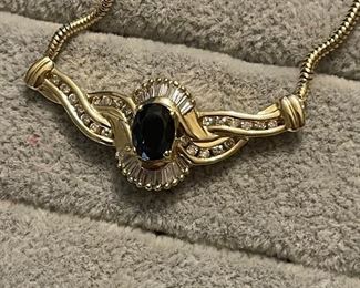 SAPPHIRE AND DIAMOND CHOKER NECKLACE