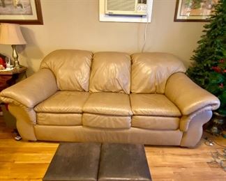 Leather sofa matching love seat also available 