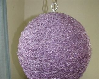 Vintage Spun Fiberglass hanging lamp in Purple