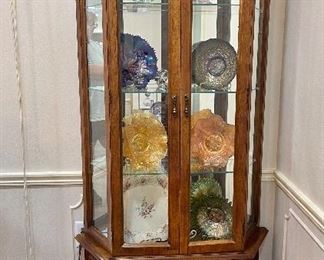 Vintage Lighted Curio Cabinet