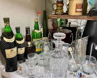 Vintage Barware, Decanters, Ice Buckets