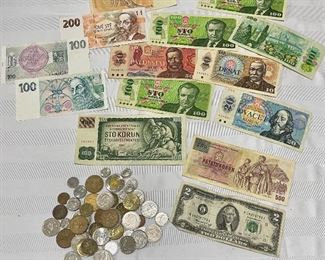 Vintage Foreign Currency~1960’s, 70’s, 80’s, 90’s Korun Ceskoslovenskych, Bank of England One Pound Bills