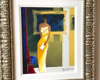 ART: Modern Impressionist Emile Bellet “Exposition” - Giclee with hand embellishment on canvas. Signed in lower right. Numbered on the verson from the regular numbered edition of 200 - numbered on back 65/200. Art measures 15 1/2” x 12 1/4”. Includes COA from Park West Gallery $495
